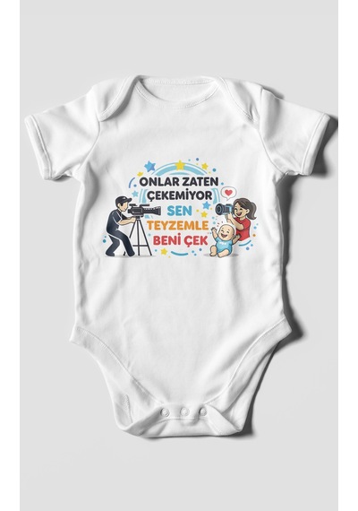 Morivokids Teyzeye Özel Kısa Kollu Bebek Body %100 Pamuk Zbn90-kk Beyaz