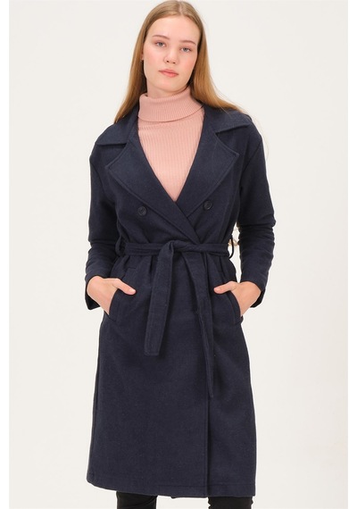 Dewberry Bayan Palto Z6765 Lacivert