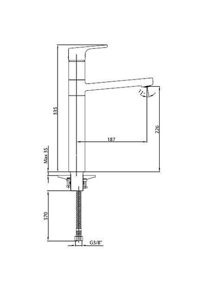 Eca Luna Yüksek Tip Lavabo Bataryası Altın 102808949