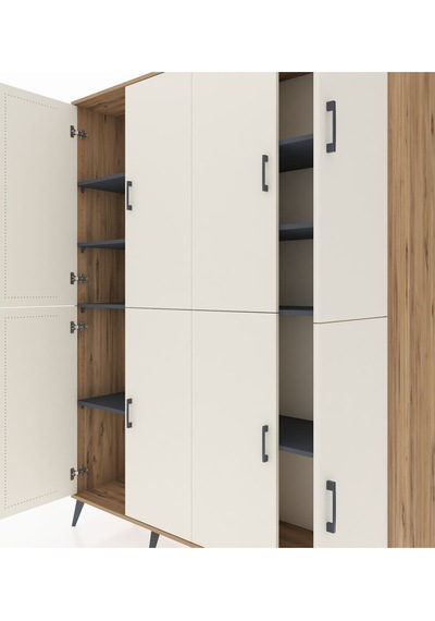 Hyperion Gardrop 8 Raflı 8 Kapaklı 176x44x221 Çam-aytaşı/antrasit Aytaşı/antrasit Hyperion Gardrop 8 Raflı 8 Kapaklı 176x44x221 Çam-aytaşı/antrasit Aytaşı/antrasit
