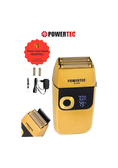 Powertec TR-550 Şarjlı Günlük Sakal Sinekkaydı Tıraş Hassas Düzeltici Döner  Başlık