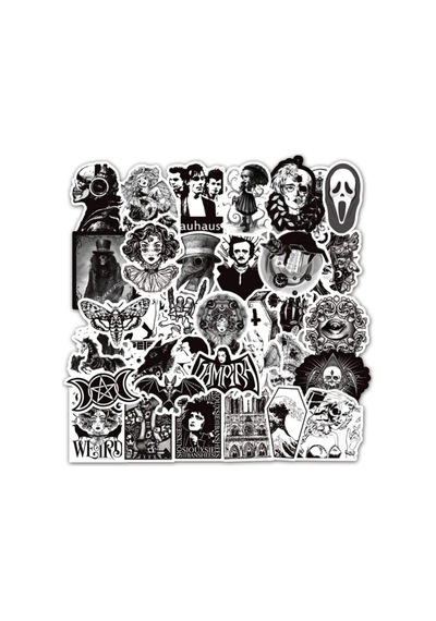 Gothic Sticker Seti - 45 Sticker - Telefon, Bilgisayar Ve Diğer Yüzeylere Uygun 1
