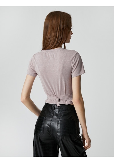 Koton Crop Tişört Bisiklet Yaka Kısa Kollu Simli Beli Bağlamalı Pembe 3sal10104ık 3SAL10104IK253 Gül Rengi Koton Crop Tişört Bisiklet Yaka Kısa Kollu Simli Beli Bağlamalı Pembe 3sal10104ık 3SAL10104IK253 Gül Rengi