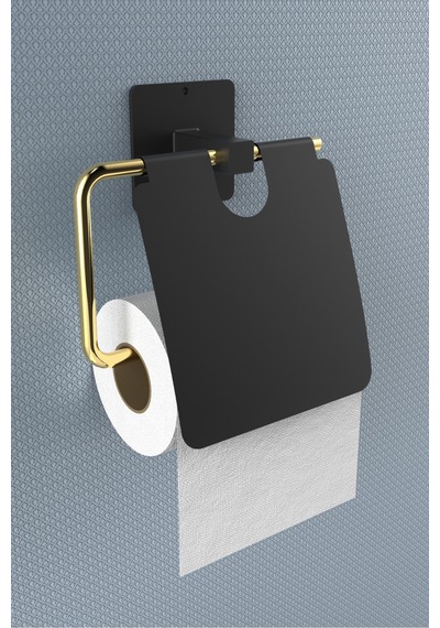 Buççin Online Mağaza Yapışkanlı Kapaklı Paslanmaz Gold Tuvalet Kağıdı Tutacağı/tuvalet Wc Kağıtlık Metal Altın Çok Renkli