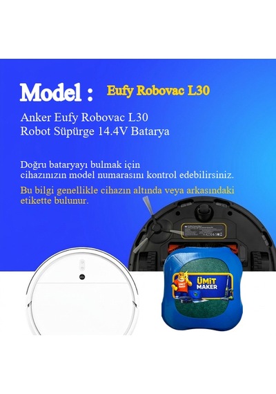Anker Eufy Robovac L30 Robot Süpürge 3500 Mah 14.4v Batarya