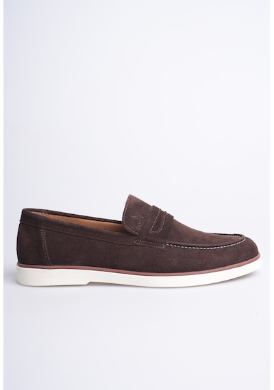 Fame Step Hakiki Deri Erkek Loafer Ayakkabı Süet Günlük Rahat Casual Mokasen Siena Kahverengi