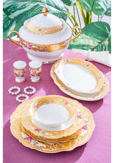 Acar Madeline 12 Kişilik 60 Parça Porselen Yemek Takımı