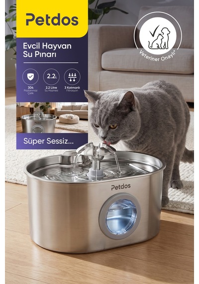 Aqua One Otomatik 2.2 L Kedi Köpek Su Pınarı Su Çeşmesi Ultra Sessiz Pd-s100