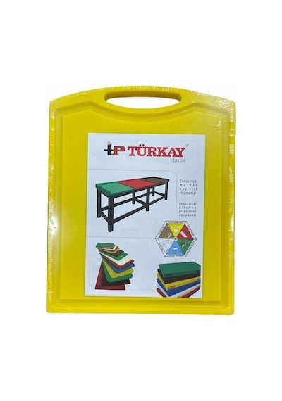 Türkay Polietilen Kesme Tahtası Tutmalı Sarı 26.5X32.5X1Cm