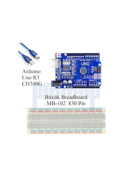 Arduino Başlangıç Seti Uno R3 Turbo Black V3. 112 Parça 359 Adet