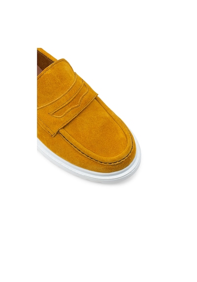 Deery Hakiki Süet Sarı Loafer Kadın Ayakkabı - 01903zsrıp01 Sarı