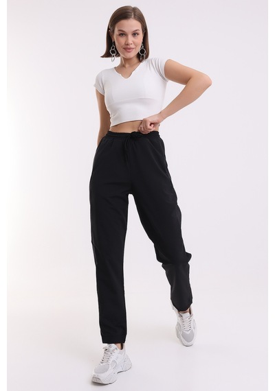 Winmoda34 Beli Paçası Lastikli 2 Cepli Eşofman Altı Siyah