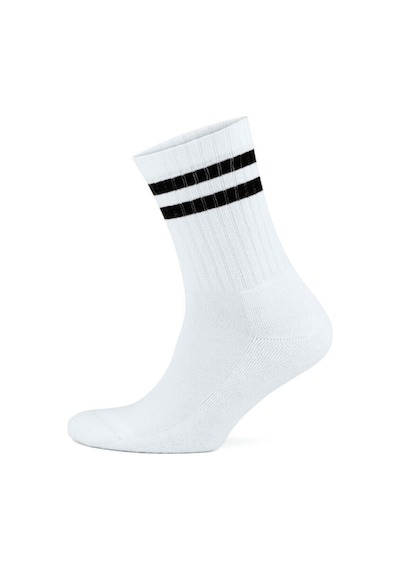 6Lı Unisex Pamuklu Çizgili Spor Soket Çorap