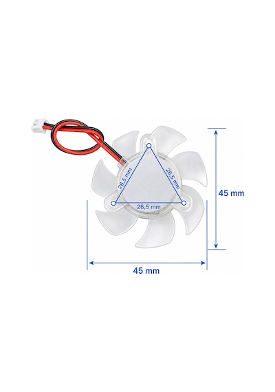 45mm Ekran Kartı Gpu Vga Soğutma Fanı - 12v 2 Pin