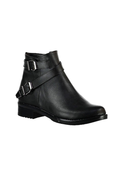 Fox Shoes A726193409 Siyah Cilt Alçak Topuklu Kadın Bot Siyah Cilt-suni Deri