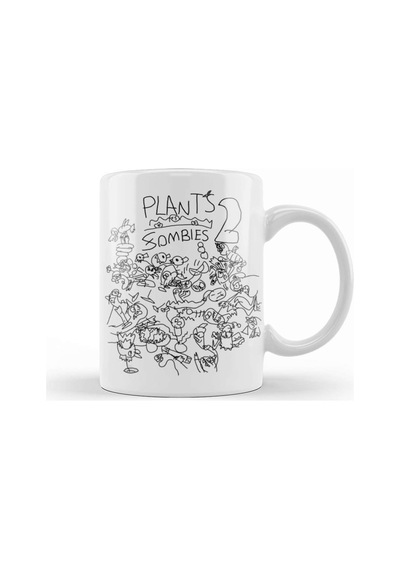 Plants Vs Zombies Doodle Up Kupa Bardak Porselen Karışık