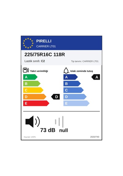 Pirelli  225/75 R16 118R Carrier Lt01 Kış Lastiği 2026