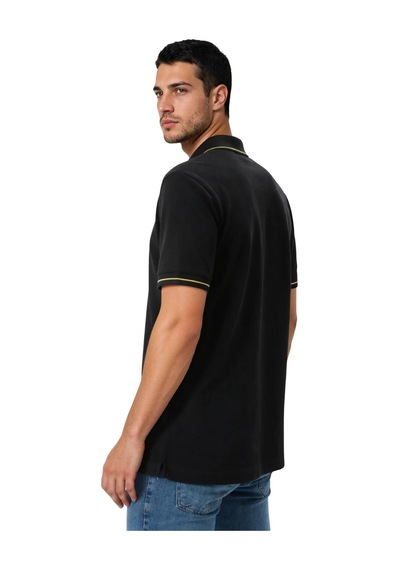 Arma Ar-ma Erkek Polo Yaka Tişört Baskisiz Basic Yaka Fermuarli Örme Kumaş Regular Fit %100 Pamuk 30/1 Çift Toplama Penye Pike Y31374357202 Siyah-s1
