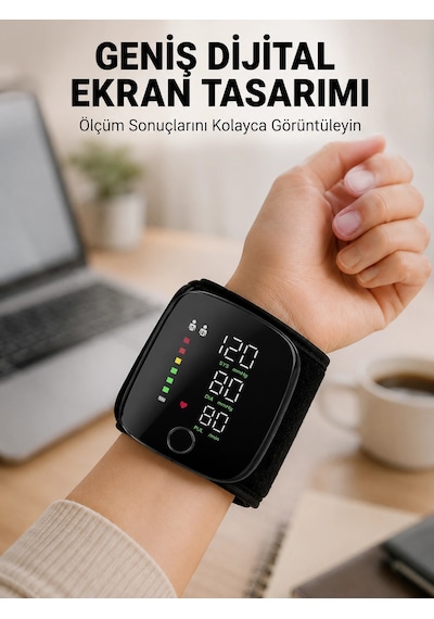 Evde Günlük Kullanıma Uygun Şarjlı Bilekten Tansiyon Ölçüm Cihazı