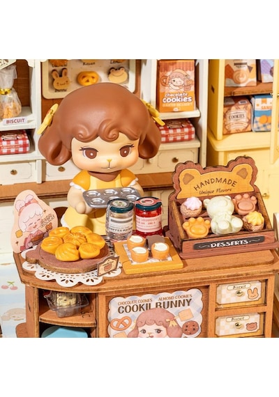 Rolife Dg177 Kurabiye Dükkanı Cookii Bunny's Cookie Shop Dıy Minyatür Maket Model Set Mini Dollhouse 3d Model Kit Detaylı Dekoratif Hobi Seti 3d Puzzle Tiny House