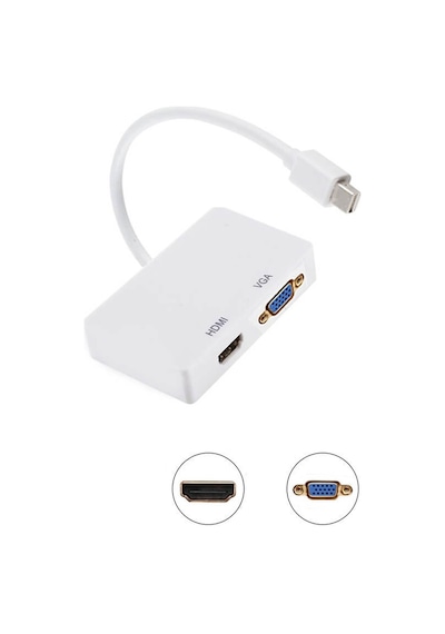 Mini Displayport To Vga Hdmı Çevirici 1080P Mini DP to Vga Hdmi Dönüştürücü Kablo