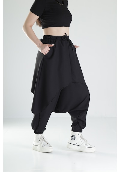 Oversize Şalvarlı Jogger Pantolon Coc1479 Siyah