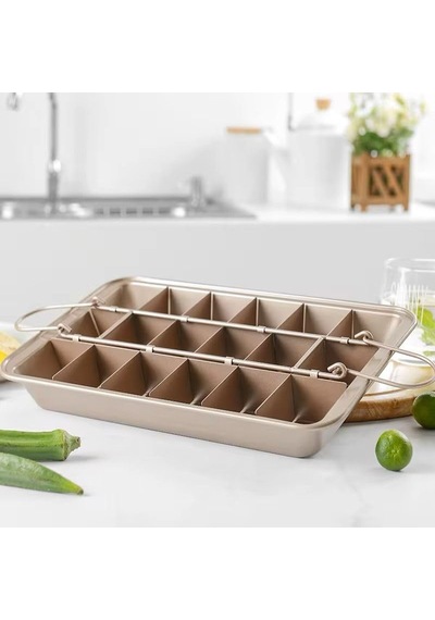 Orret Home 18 Gözlü Ayarlanabilir Karbon Çelik Brownie Kek Kalıbı Yapışmaz Kaplama, Paslanmaz Ve D Sku: Smg8690010572202 Açık Gri
