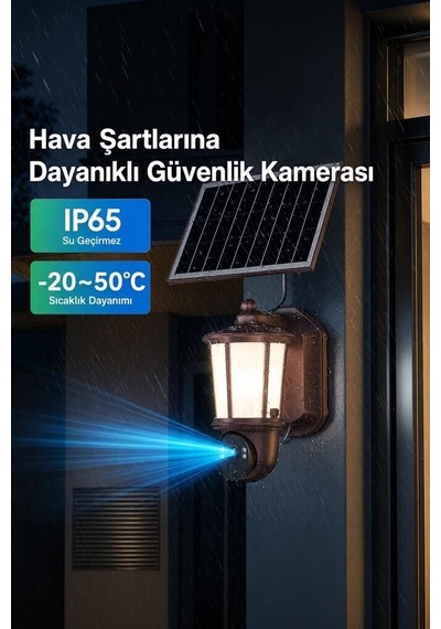 Premium Güneş Enerjili Ip Güvenlik Kamerası Cmr29 Kahverengi Ofis Depo Kapı