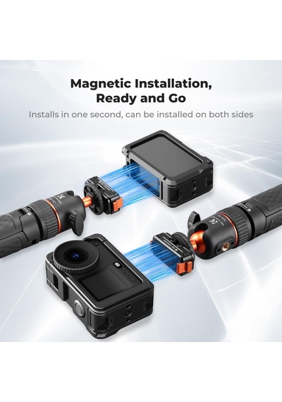 K&f Concept Osmo Action 6 Için Manyetik Hızlı Çıkarma Adaptörü 1/4 Vida Deliği / Katlanabilir Konektör