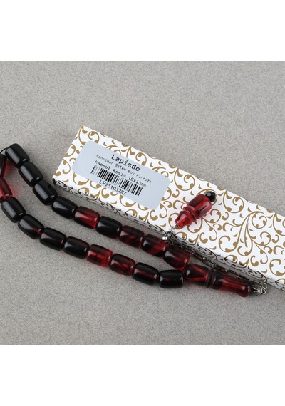 Sıkma Kehribar Püsküllü Efe Boy Kapsül Kesim 10x13mm Tesbih
