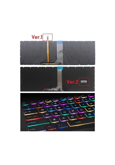 MSI Uyumlu Gs60, Ge72, Gl72 Notebook Klavye Siyah Işıklı Tr - Rgb