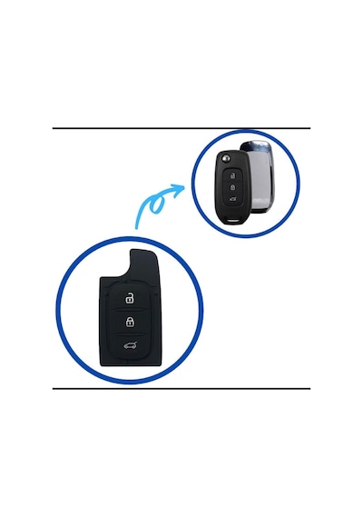 Gma Keys Renault Taliant Express Symbol Oto Kumanda Kabı Için Plastik Tuş Takımı 3 Tuşlu