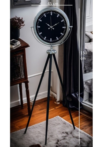Krom Prime Modern Tripod Ayaklı Saat