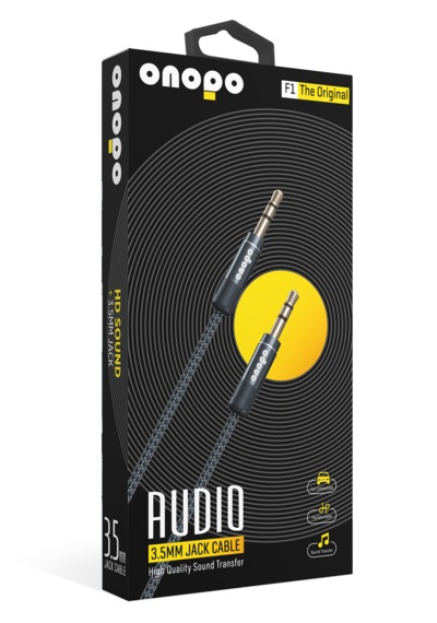Onopo F1 Audio 3.5 MM Aux Kablosu Siyah
