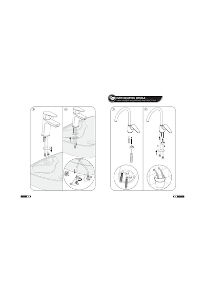 Eca Quadrille Aplike Mutfak-Eviye-Eviye Bataryası 102107087 Eca