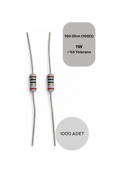 1 Watt 100r Direnç %5 Hassasiyet Through Hole Elektronik Devre Elemanı 1000 Adet