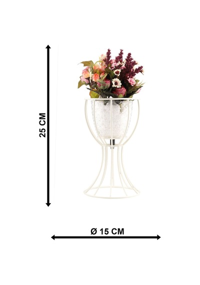 Anafor Saksılık Beyaz 25 Cm Şeffaf Saksı