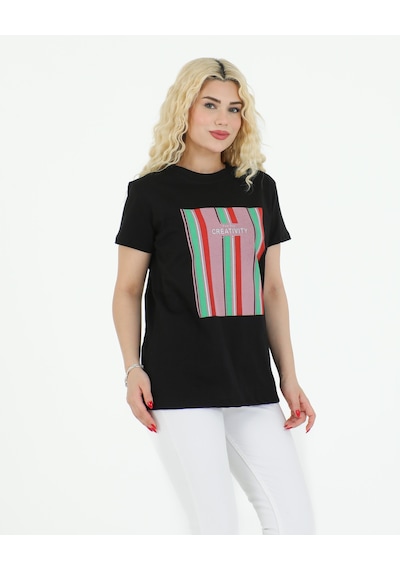 Sortie Collection Creativity Baskılı Tshirt Siyah