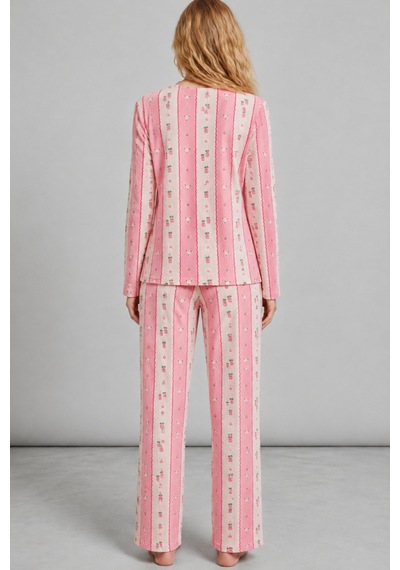 Kadın Bol Paça Relaxed Pembe Pijama Takımı 4692
