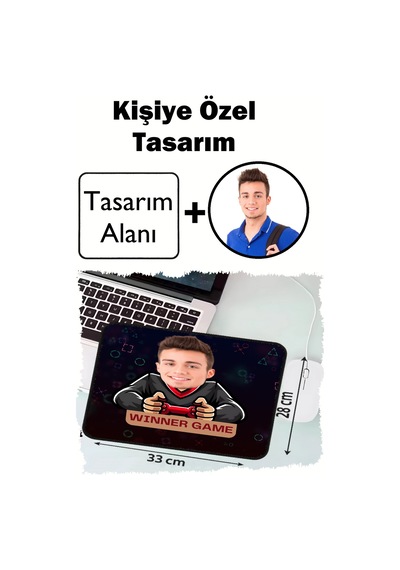 Kişiye Özel Winner Game Tasarımlı 33x28 Cm Mousepad Kaymaz Taban Rahat Konforlu Mouse Pad