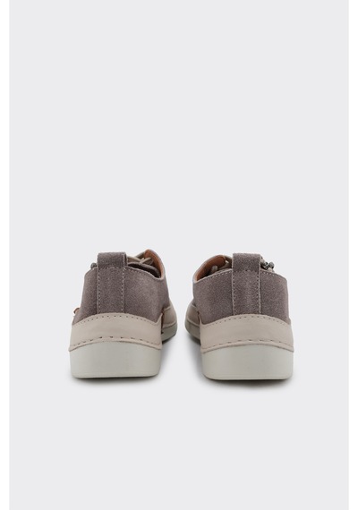 Derinet Günlük Hakiki Deri Kadın Sneaker Gri Süet Gri Süet