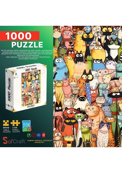 1000 Parça Puzzle Miyav Mahalle