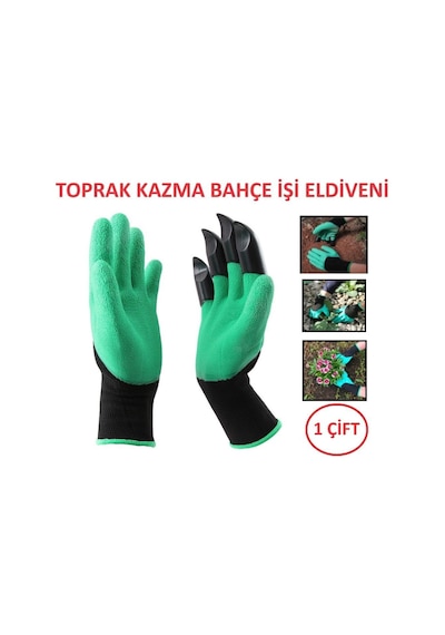 Eldiven Toprak Bahçe Kazma Eldiveni Çiçek Dikme Ekme Bahçe İşleri Hobi Eldiveni