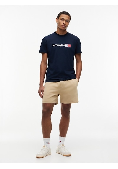 Tommy Hilfiger Tjm Reg Entry Dna Ss Tee Erkek Mavi T-shirt - Dm0dm23406