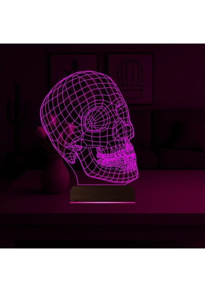 Luvivia Kuru Kafa İsklet 3d Lamba - Masa Gece Lambası Şeffaf
