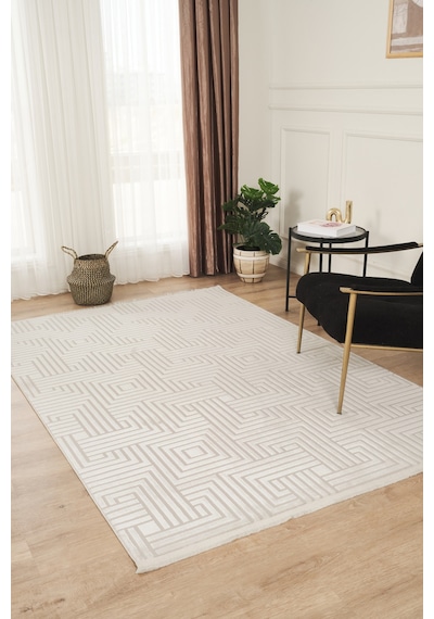 Mariesse Home Jasmine Serisi Bambu Dokulu Modern Sık Dokuma Koridor Kesme Yolluk Dokuma Makine Halısı E504 Gri