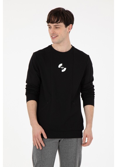 U.S. Polo Assn. Erkek Regular Fit Bisiklet Yaka Siyah Sweatshirt 50290778-VR046