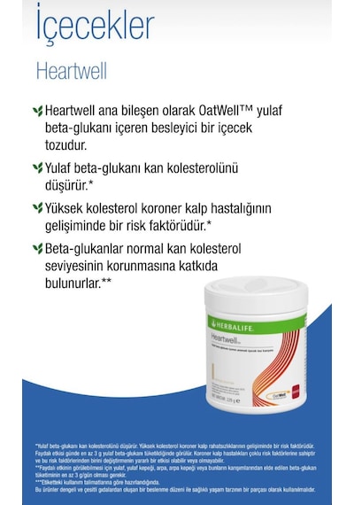 Herbalife Heartwell Beta Glukan Lif Desteği 3'lü Paket