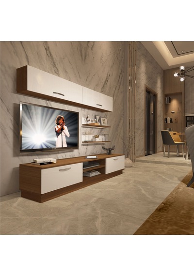 Decoraktiv Eko 5b Mdf Dvd Tv Ünitesi Tv Sehpası - Ceviz Beyaz Ceviz - Beyaz