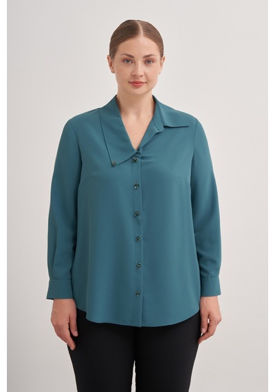 Aker 24aw02683112 Büyük Beden Bluz 24aw02683112 005 Yeşil Yeşil